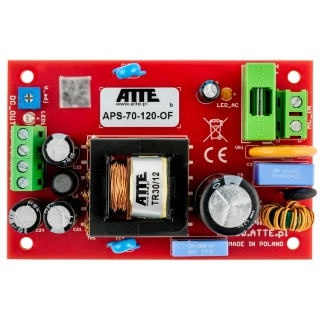 Zasilacz sieciowy SMPS 12V 6A 72W ATTE APS-70-120-OF
