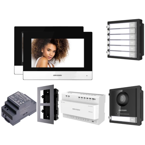 Zestaw 2-rodzinny wideodomofonowy IP Hikvision FullHD DS-KD8003-IME2 z 2x Monitor i akcesoria