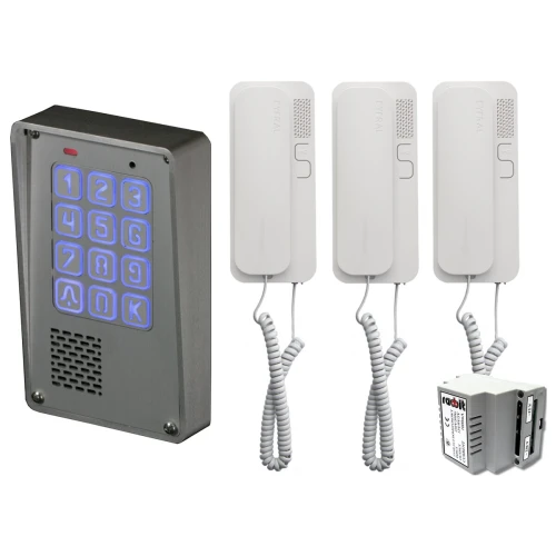 Zestaw 3-rodzinny Radbit Cyfrowy panel domofonowy wielorodzinny z szyfratorem KEC-4 NT MINI GD36