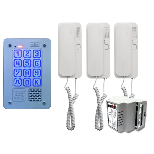 Zestaw 3-rodzinny Radbit Cyfrowy panel domofonowy KEC-4 PT MINI GD36