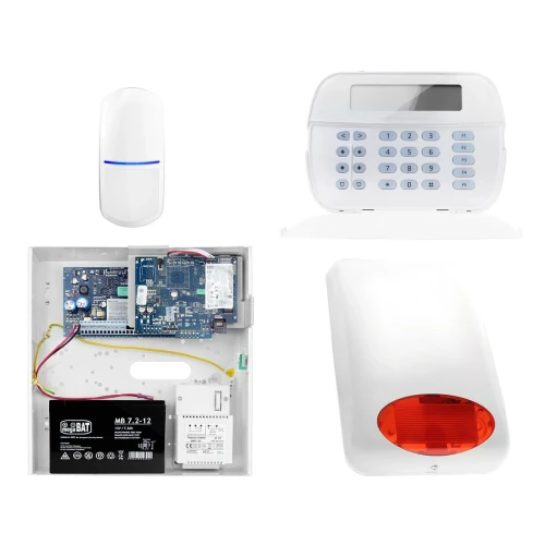 Zestaw alarmowy DSC 1x Czujnik ruchu Manipulator LCD Powiadomienie, Sterowanie, Konfiguracja LAN