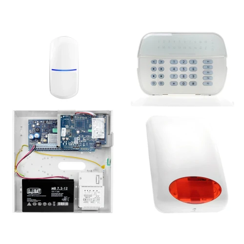 Zestaw alarmowy DSC 1x Czujnik ruchu Manipulator LED Powiadomienie, Sterowanie, Konfiguracja LAN