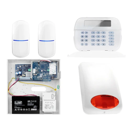 Zestaw alarmowy DSC 2x Czujnik ruchu Manipulator LCD Powiadomienie, Sterowanie, Konfiguracja LAN