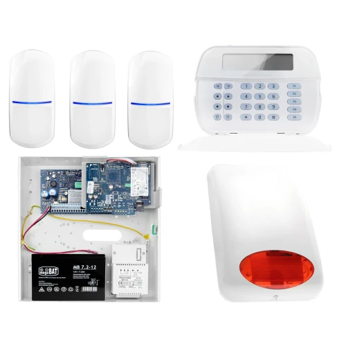 Zestaw alarmowy DSC 3x Czujnik ruchu Manipulator LCD Powiadomienie, Sterowanie, Konfiguracja LAN