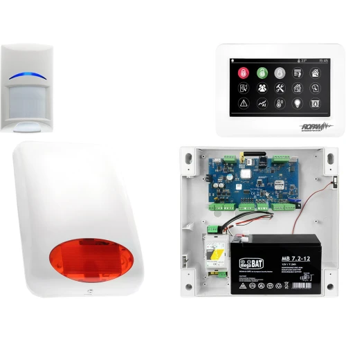 Zestaw alarmowy Ropam OptimaGSM 1 x Czujka Bosch Manipulator dotykowy TPR-4WS GSM 