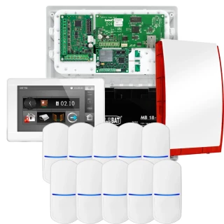Zestaw alarmowy SATEL INTEGRA 32, 10x czujka PET, sygnalizator, biały manipulator INT-TSI-W, komunikacja LTE