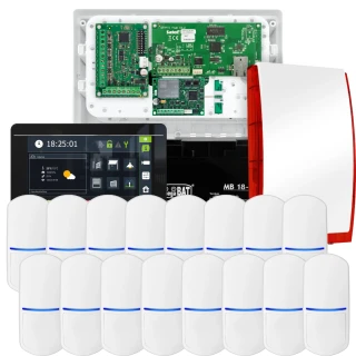 Zestaw alarmowy SATEL INTEGRA 32, 16x czujka , sygnalizator, czarny manipulator INT-TSI-B, komunikacja LTE
