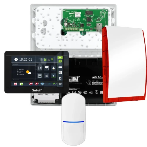 Zestaw alarmowy SATEL INTEGRA 32, 1x czujka PET, sygnalizator, czarny manipulator INT-TSI-B