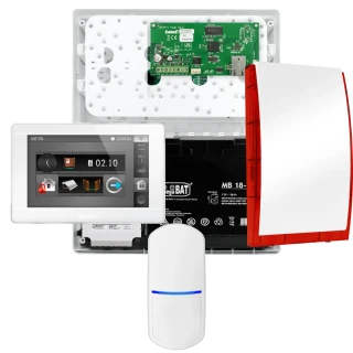 Zestaw alarmowy SATEL INTEGRA 32, 1x czujka , sygnalizator, biały manipulator INT-TSI-W