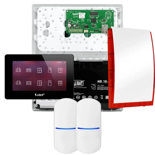 Zestaw alarmowy SATEL INTEGRA 32, 2x czujka PET, sygnalizator, czarny manipulator INT-TSH2-B