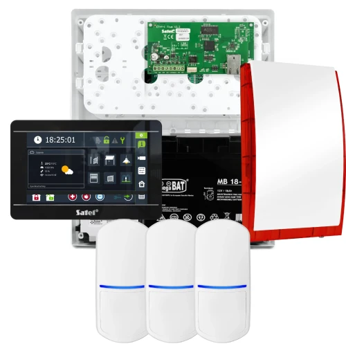 Zestaw alarmowy SATEL INTEGRA 32, 3x czujka PET, sygnalizator, czarny manipulator INT-TSI-B