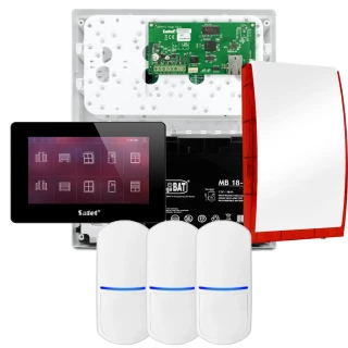 Zestaw alarmowy SATEL INTEGRA 32, 3x czujka , sygnalizator, czarny manipulator INT-TSH2-B