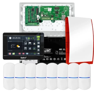 Zestaw alarmowy SATEL INTEGRA 32, 8x czujka PET, sygnalizator, czarny manipulator INT-TSI-B
