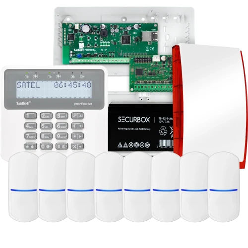 Zestaw alarmowy SATEL PERFECTA 32 IP, 8x czujka PET, sygnalizator, manipulator