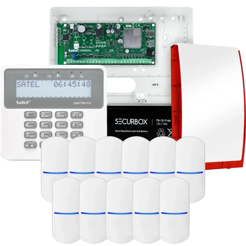 Zestaw alarmowy SATEL PERFECTA 32 LTE, 11x czujka, sygnalizator, manipulator
