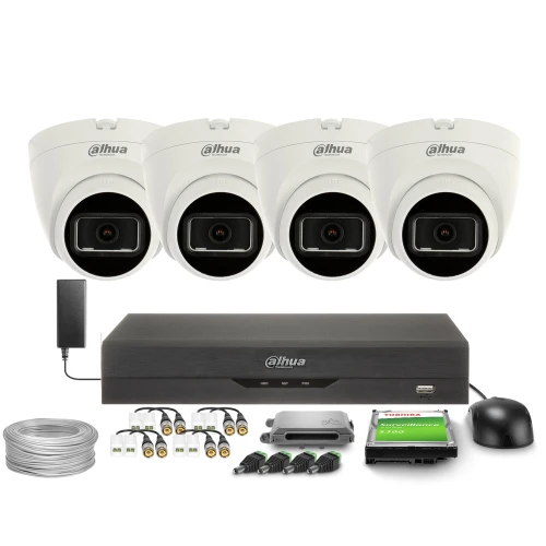 Zestaw do monitoringu Dahua 4w1 4x HAC-HDW1200TRQ-0280B-S6 2Mpx, IR25m, DWDR