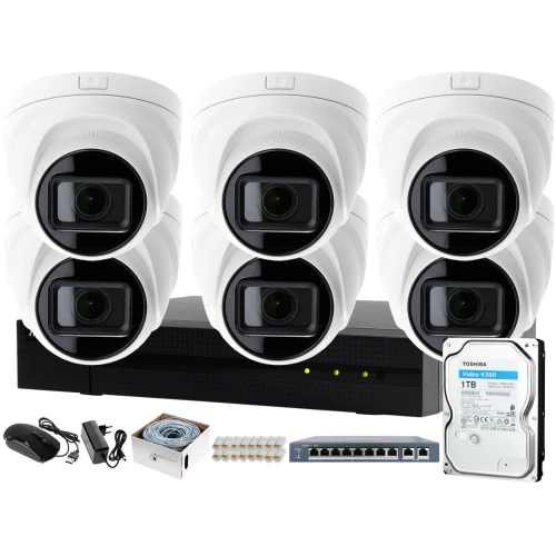 Zestaw do monitoringu firmy, biura, domu prosty montaż Hikvision Hiwatch Rejestrator IP HWN-4108MH + 6x Kamera FullHD HWI-T621H-Z + Akcesoria