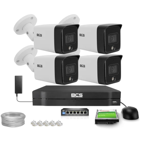 Zestaw do monitoringu IP 4x BCS-L-TIP18FCR3L3, 8Mpx, 1/2.7" CMOS, 2.8mm