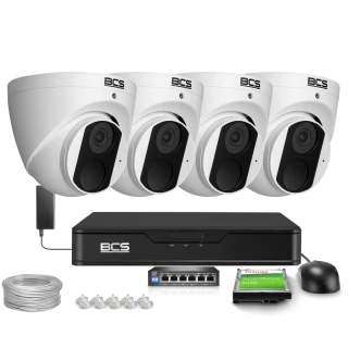 Zestaw do monitoringu IP 4x BCS-P-EIP15FSR3(2) 5Mpx, WhiteLight, WDR120dB, NightColor