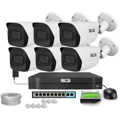 Zestaw do monitoringu IP 6x BCS-L-TIP25FSR5-AI2 5Mpx, AcuPick, SkyLight, funkcje inteligentne