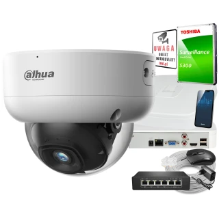 Zestaw do monitoringu z kamerą kopułkową 5 Mpx IPC-HDBW3541E-AS-0280B-S2 i akcesoriami