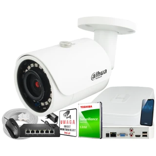 Zestaw do monitoringu z kamerą tubową 2 Mpx IPC-HFW1230S-0280B-S5 i akcesoriami