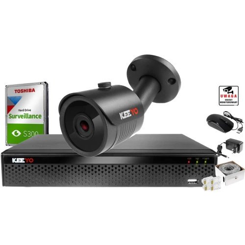 Zestaw do monitoringu z kamerą tubową 2 Mpx LV-IP2M3TFEBL i akcesoriami