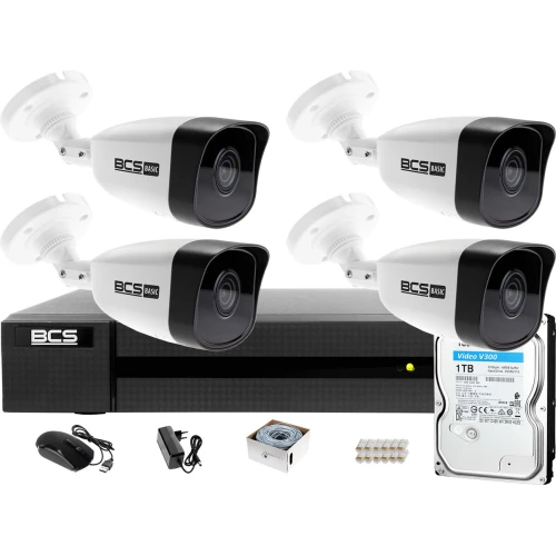 Monitoring IP BCS Basic 4 kamerowy H.265+, IR od 30m, 4MPx 1TB