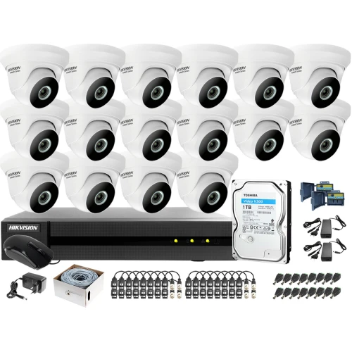 Zestaw do monitoringu po skrętce 16 kamerowy Hikvision FullHD