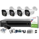 Zestaw do monitoringu z 4 kamerami Full HD Hikvision ColorVu TVICAM-B2M-CV Bullet