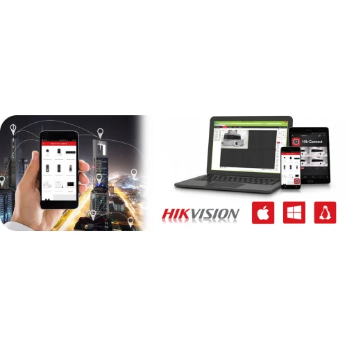 Kompletny zestaw do monitoringu po skrętce firmy, sklepu, magazynu Hikvision Hiwatch rejestrator 4 kanałowy, 4 x kamera HWT-B220-M, 1TB, Akcesoria