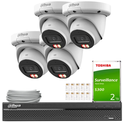 Zestaw IP Dahua 4x IPC-HDW3649QM-S-IL-0280B, AI, Smart Dual Light, Color Full, AcuPick, SMD 4,0