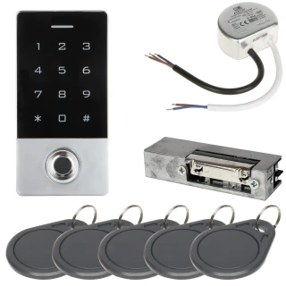 Zestaw kontroli dostępu ATLO-KRMF-555, zasilacz, elektrozaczep, karty dostępu