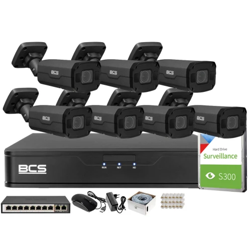 Zestaw monitoringu BCS Point Rejestrator IP BCS-P-NVR0801-4K-E-II + 7x Kamera 5MPx BCS-P-TIP55VSR5-Ai1-G