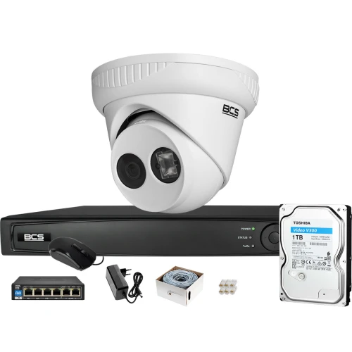 Zestaw monitoringu BCS View Rejestrator IP 1x Kamera 4mpx BCS-V-EI421IR3