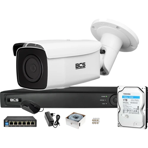 Zestaw monitoringu BCS View Rejestrator IP 1x Kamera FullHD BCS-V-TI221IR5