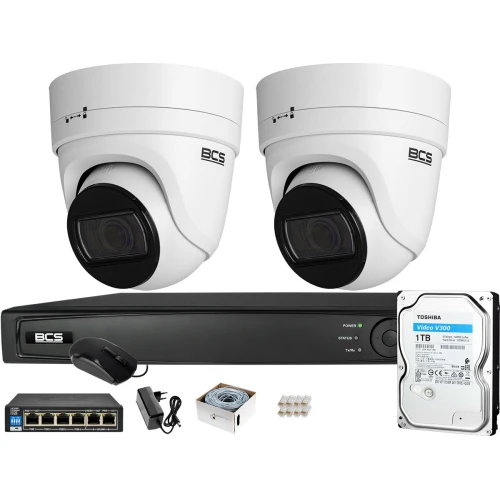 Zestaw monitoringu BCS View Rejestrator IP 2x Kamera 4K BCS-V-EI836IR3
