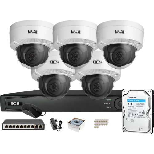 Zestaw monitoringu BCS View Rejestrator IP 5x Kamera 4K BCS-V-DI831IR3