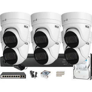 Zestaw monitoringu BCS View Rejestrator IP 6x Kamera 4 Mpx BCS-V-EI436IR3