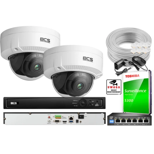 Zestaw monitoringu BCS View Rejestrator IP 2x Kamera 4 Mpx BCS-V-DI421IR3