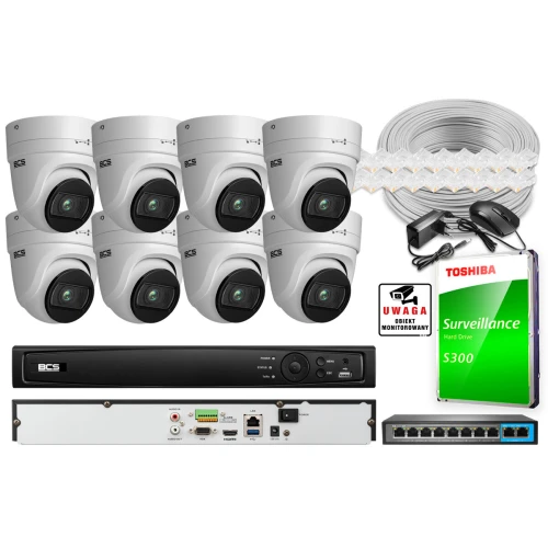 Zestaw monitoringu BCS View Rejestrator 16 kan. IP 8x Kamera 2MP BCS-V-EI236IR3