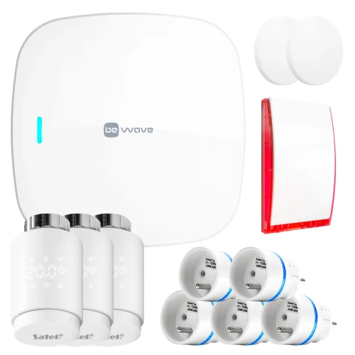 Zestaw SATEL Be Wave DIY Hub Gniazdko x5 Przycisk programowalny x2 Głowica x3 Kontroler x1