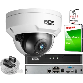 Zestaw wandaloodporny do monitoringu z kamerą kopułkową 5 Mpx BCS-P-DIP25FSR3-Ai1 i akcesoriami