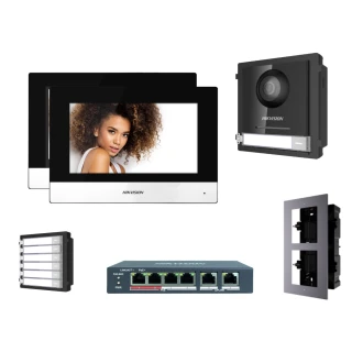 Zestaw 2-rodzinny wideodomofonowy IP Hikvision FullHD DS-KD8003-IME1 z 2x Monitor i akcesoria