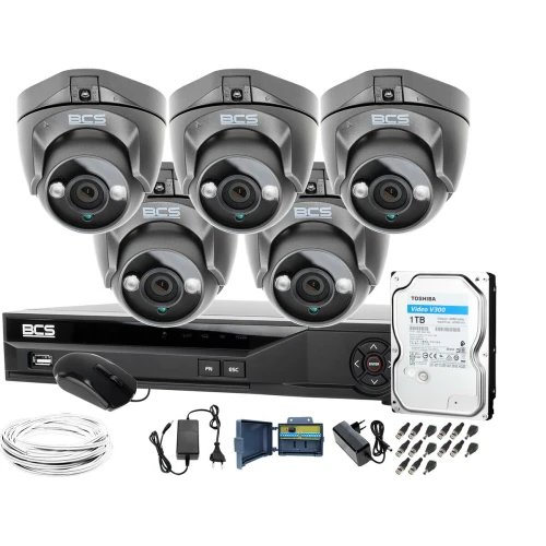 ZM11953 Monitoring BCS 5 kamer BCS-DMQE1500IR3-G BCS-XVR08014KE-II 1TB