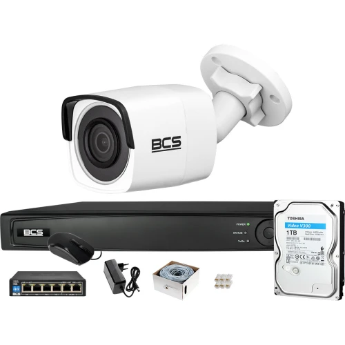 ZM14085 Zestaw monitoringu BCS View Rejestrator IP 1x Kamera FullHD BCS-V-TI221IR3
