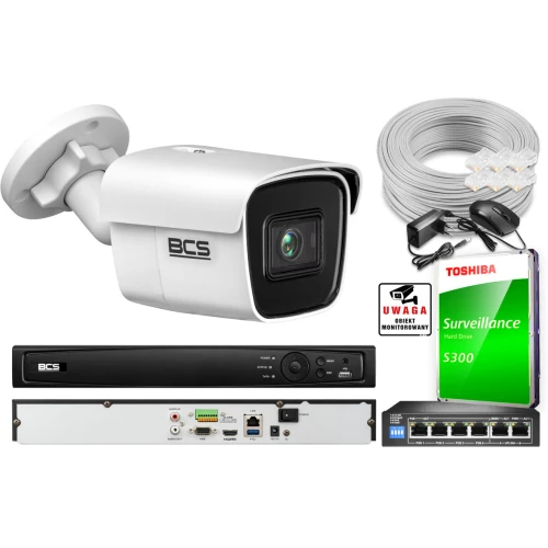 ZM14105 Zestaw monitoringu BCS View Rejestrator IP 1x Kamera 8MP BCS-V-TI831IR3