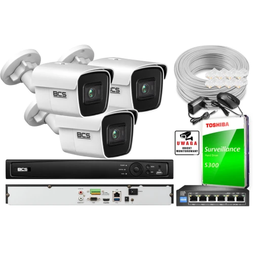 ZM14107 Zestaw monitoringu BCS View Rejestrator IP 3x Kamera 8MP BCS-V-TI831IR3